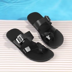 Men Black Casual Slippers