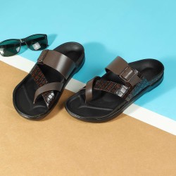 Men Brown Casual Slippers