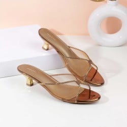 Women Antic-gold Party Slip Ons