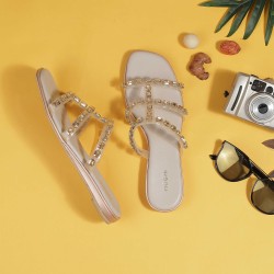 Women Antic-gold Casual Slip Ons