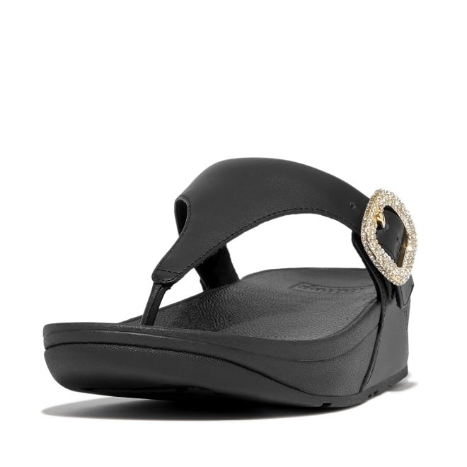 Fitflop Lulu Crystal-Buckle Leather Toe-Post Sandals (SKU: 228-381-11-3)