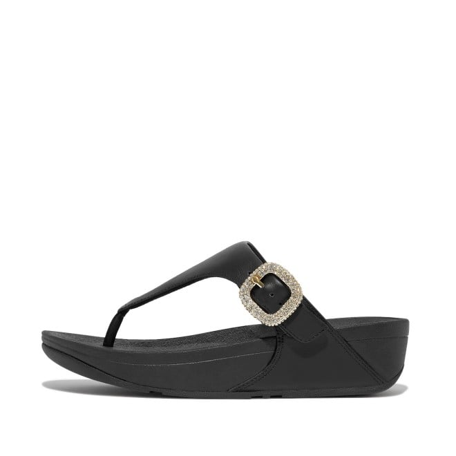 Fitflop Lulu Crystal-Buckle Leather Toe-Post Sandals (SKU: 228-381-11-3)