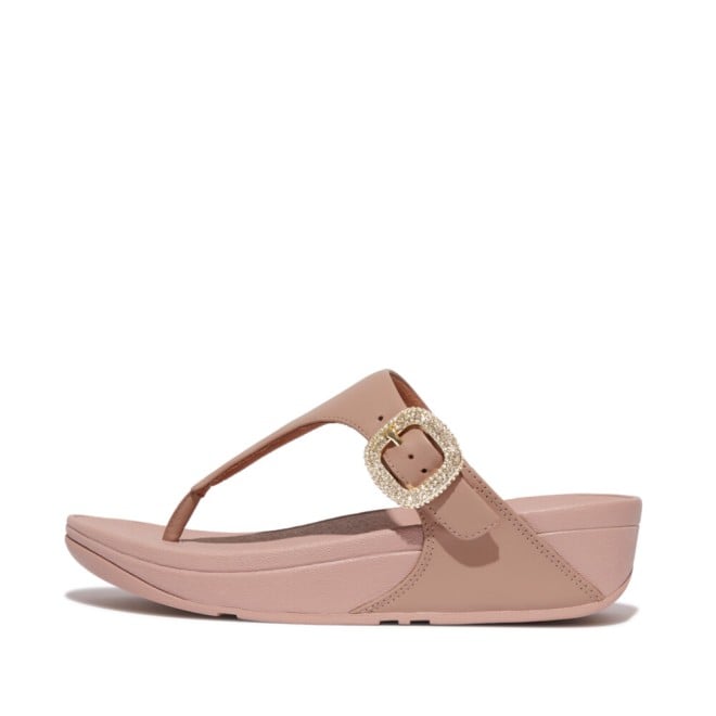 Fitflop Lulu Crystal-Buckle Leather Toe-Post Sandals (SKU: 228-381-51-3)