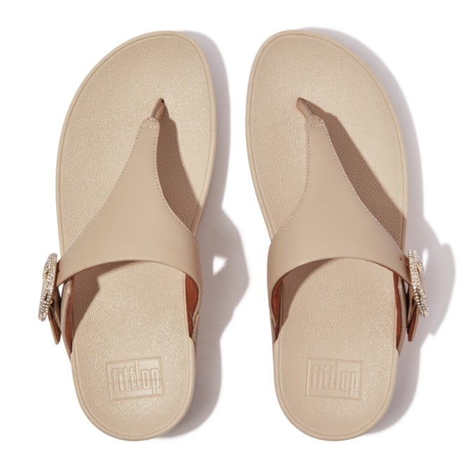 Fitflop Lulu Crystal-Buckle Leather Toe-Post Sandals (SKU: 228-381-20-3)