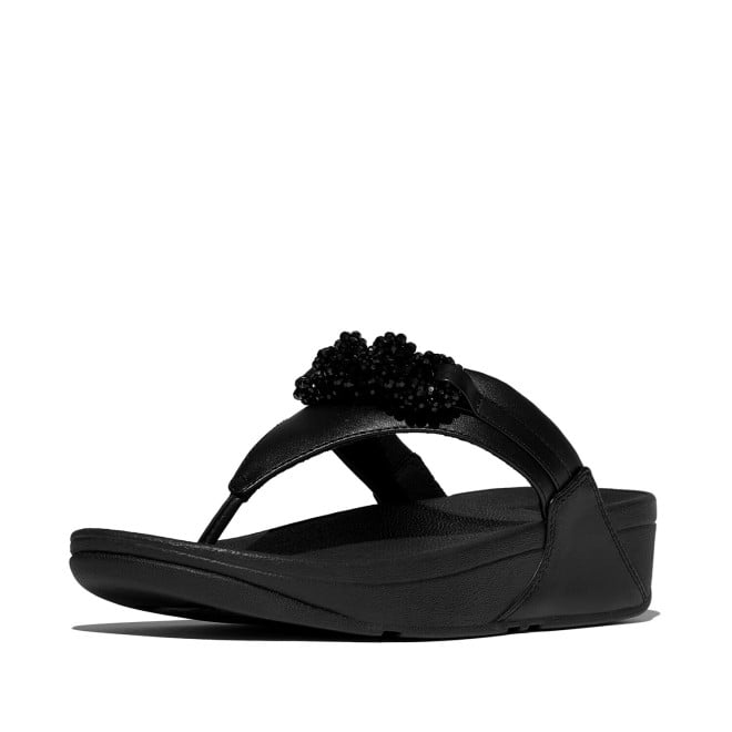 Fitflop Lulu Beaded-Chain Leather Toe-Post Sandals (SKU: 228-421-11-3)