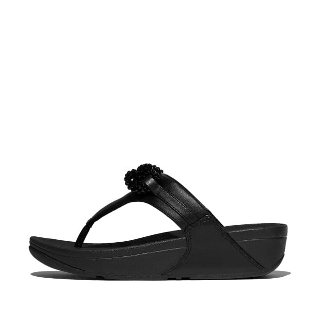 Fitflop Lulu Beaded-Chain Leather Toe-Post Sandals (SKU: 228-421-11-3)