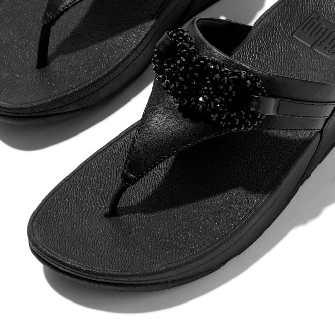 Fitflop Lulu Beaded-Chain Leather Toe-Post Sandals (SKU: 228-421-11-3)