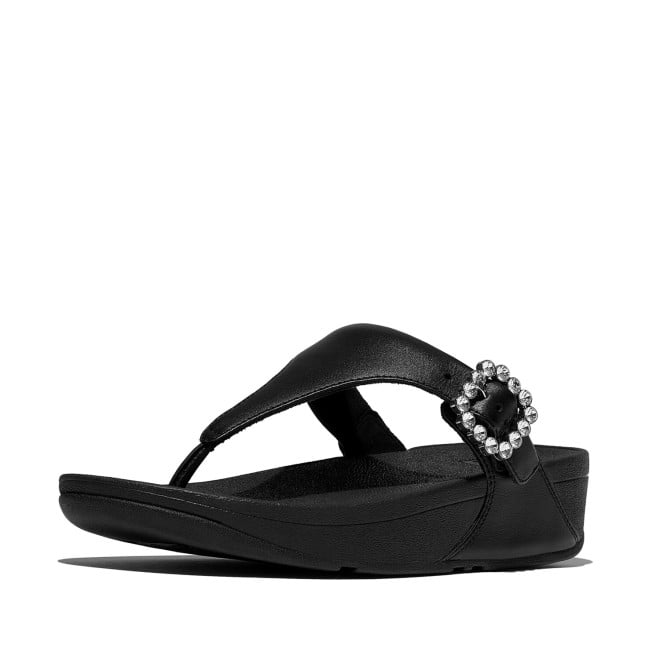 Fitflop Lulu Crystal-Buckle Leather Toe-Post Sandals (SKU: 228-422-11-3)