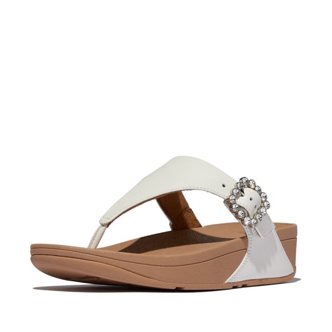Fitflop Lulu Crystal-Buckle Leather Toe-Post Sandals (SKU: 228-422-16-3)