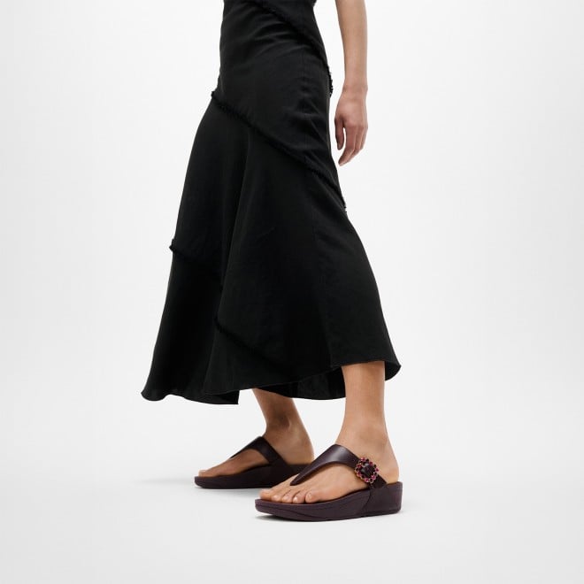 Fitflop Lulu Crystal-Buckle Leather Toe-Post Sandals (SKU: 228-422-26-3)