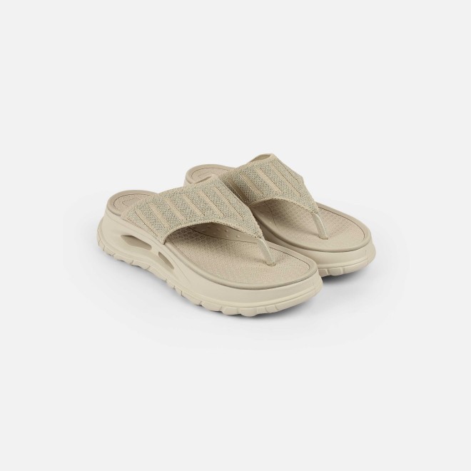 Mochi Women Beige Casual Slippers (SKU: 32-1477-20-36)