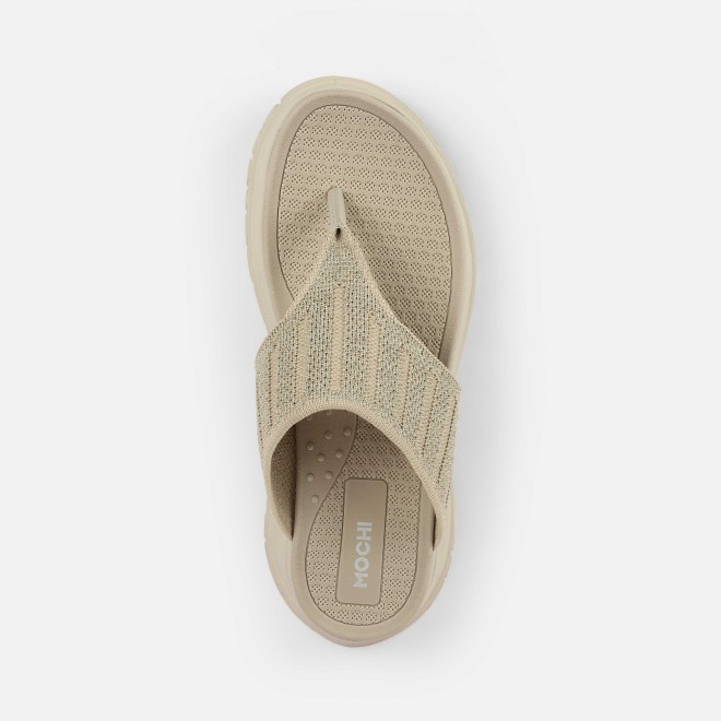 Mochi Women Beige Casual Slippers (SKU: 32-1477-20-36)