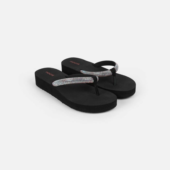 Mochi Women Black Casual Slippers (SKU: 32-1487-11-36)