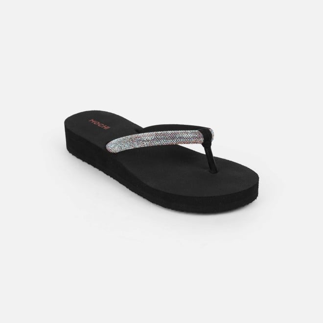 Mochi Women Black Casual Slippers (SKU: 32-1487-11-36)