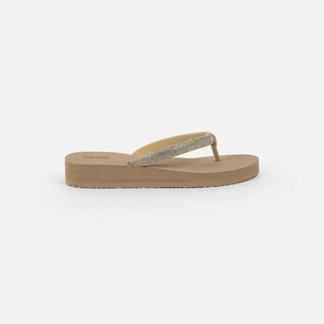 Mochi Women Beige Casual Slippers (SKU: 32-1487-20-37)