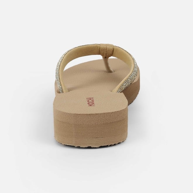 Mochi Women Beige Casual Slippers (SKU: 32-1487-20-37)