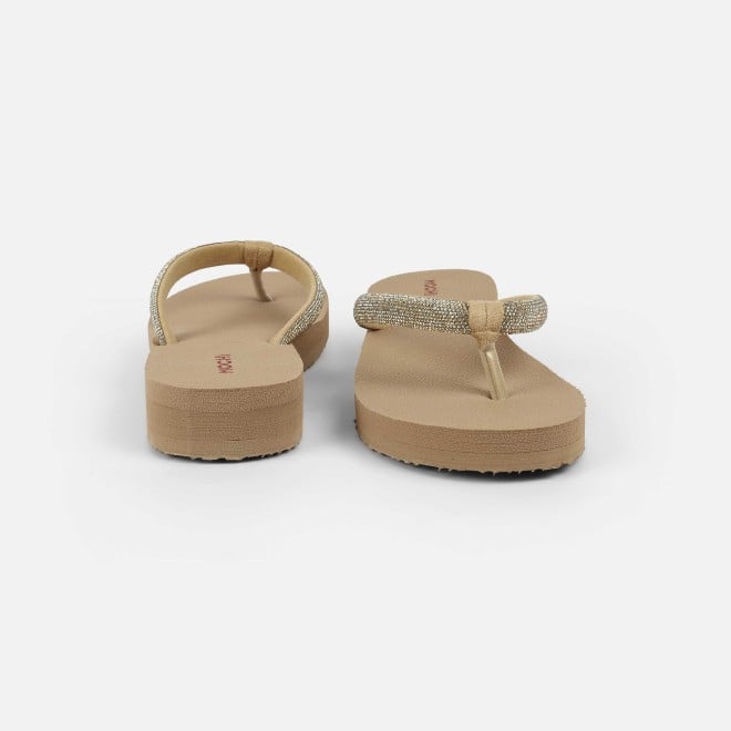 Mochi Women Beige Casual Slippers (SKU: 32-1487-20-37)
