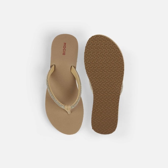 Mochi Women Beige Casual Slippers (SKU: 32-1487-20-37)