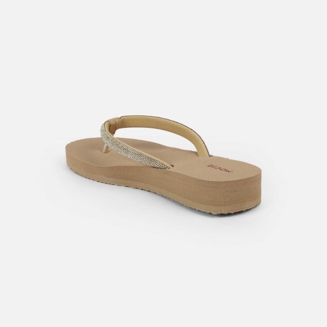 Mochi Women Beige Casual Slippers (SKU: 32-1487-20-37)