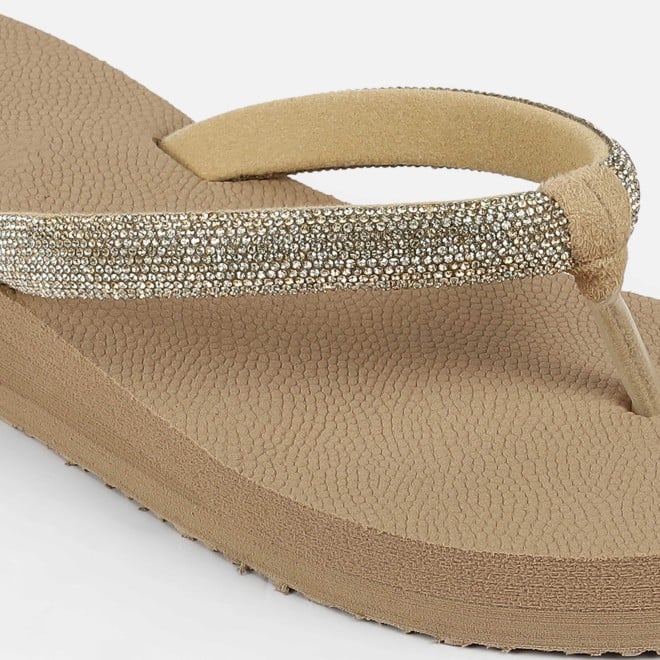 Mochi Women Beige Casual Slippers (SKU: 32-1487-20-37)