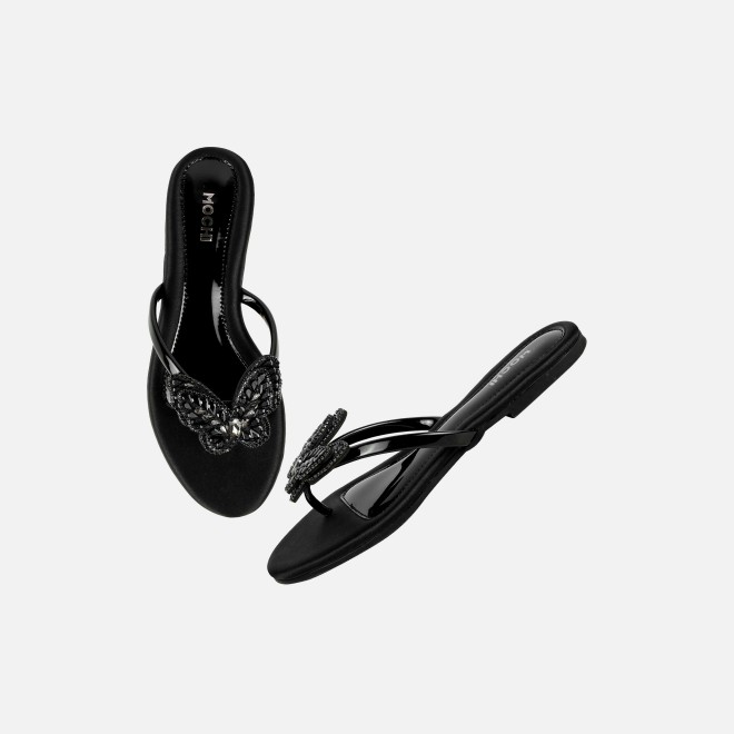 Mochi Women Black Casual Slippers (SKU: 32-1506-11-36)