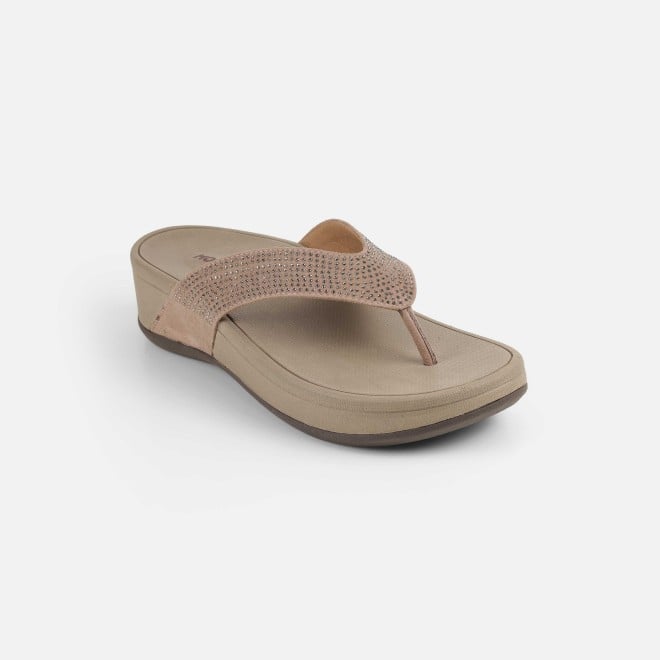 Mochi Women Beige Casual Slippers (SKU: 32-1507-20-36)