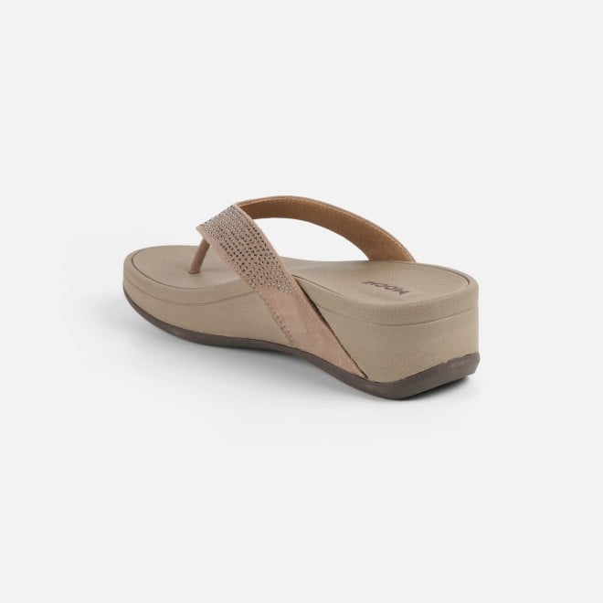 Mochi Women Beige Casual Slippers (SKU: 32-1507-20-36)