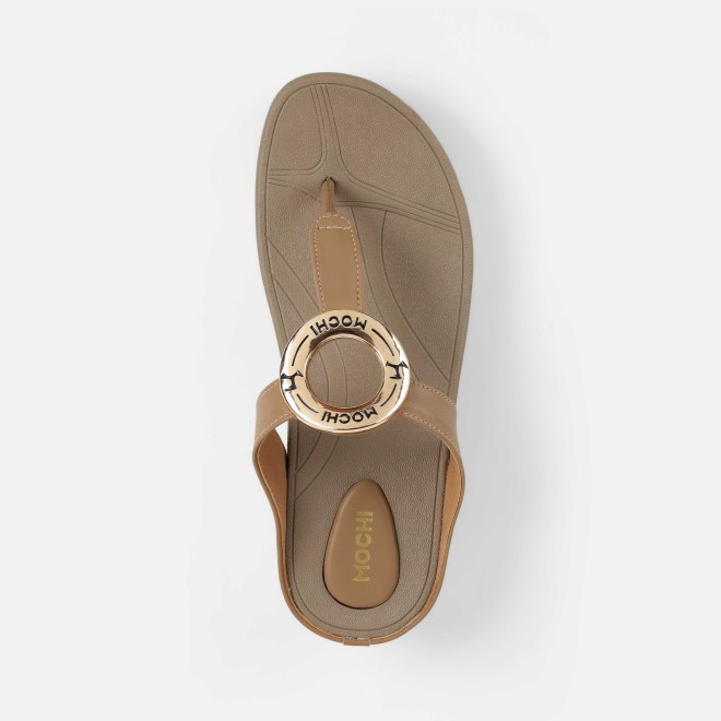 Mochi Women Beige Casual Slippers (SKU: 32-278-20-36)
