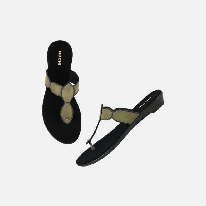 Mochi Women Olive Casual Slippers (SKU: 32-612-49-36)