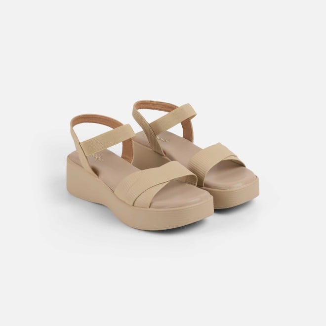 Mochi Women Beige Casual Sandals (SKU: 33-1338-20-36)