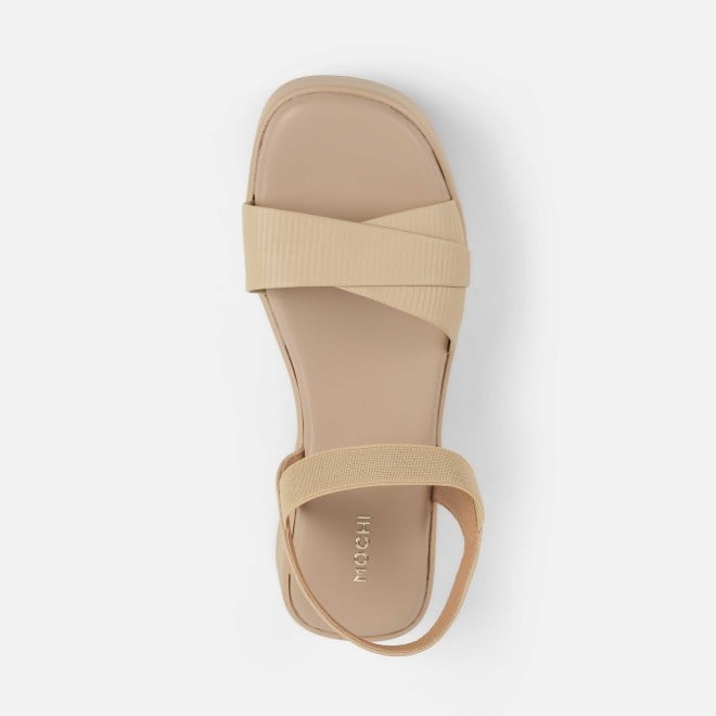 Mochi Women Beige Casual Sandals (SKU: 33-1338-20-36)