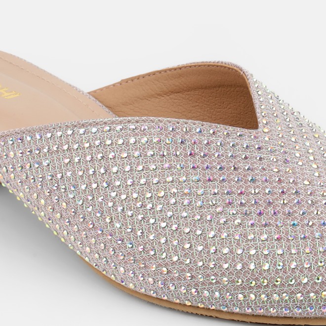 Mochi Women Gold Ethnic Slip Ons (SKU: 35-2089-15-38)