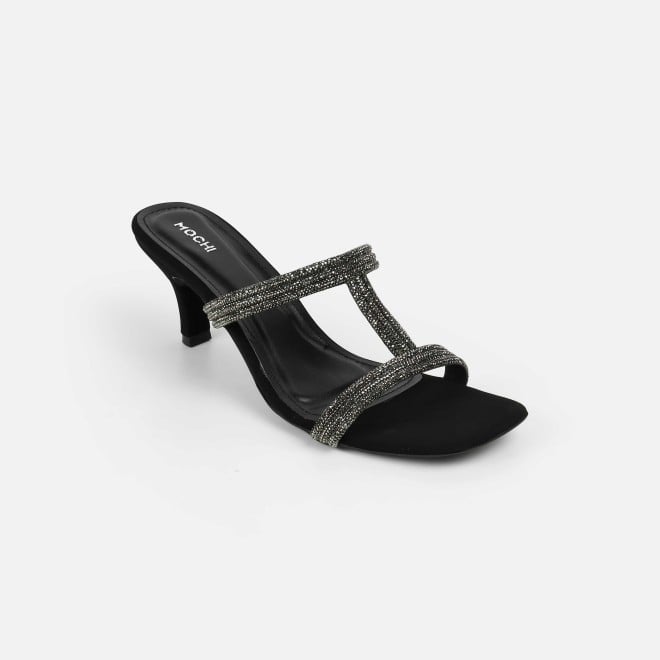 Mochi Women Black Party Slip Ons (SKU: 35-2354-11-36)