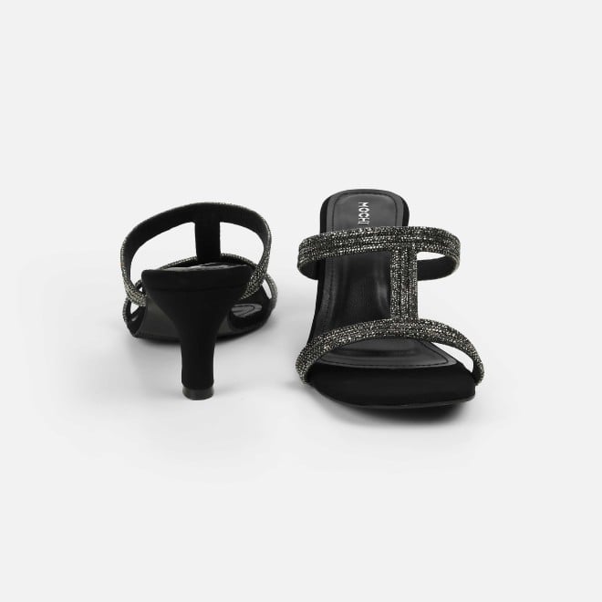 Mochi Women Black Party Slip Ons (SKU: 35-2354-11-36)