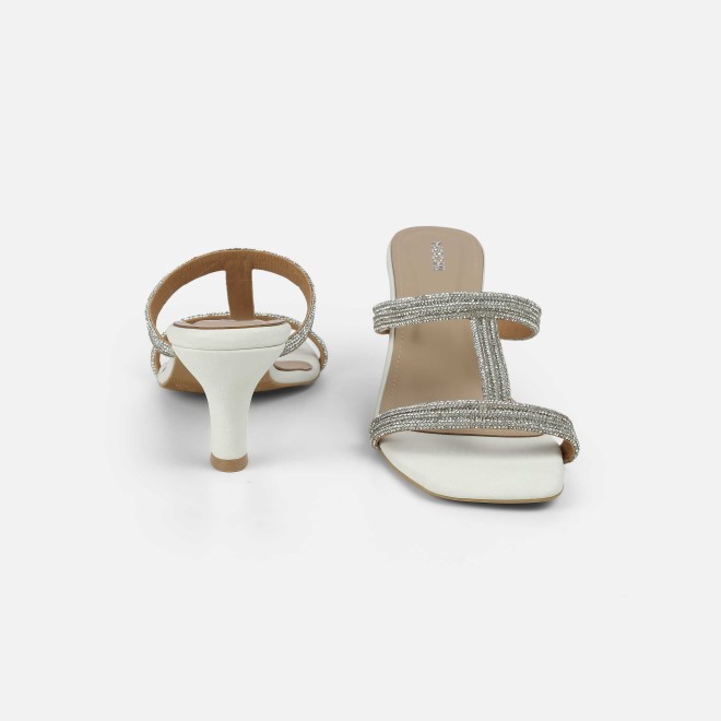 Mochi Women White Party Slip Ons (SKU: 35-2354-16-37)