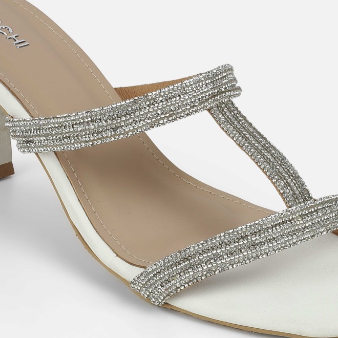 Mochi Women White Party Slip Ons (SKU: 35-2354-16-37)