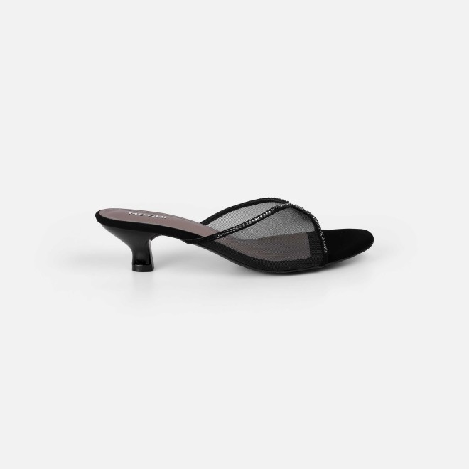 Mochi Women Black Party Slip Ons (SKU: 35-562-11-37)