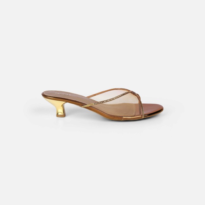 Mochi Women Antic-gold Party Slip Ons (SKU: 35-562-28-38)