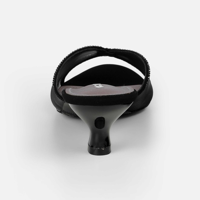 Mochi Women Black Party Slip Ons (SKU: 35-562-11-37)