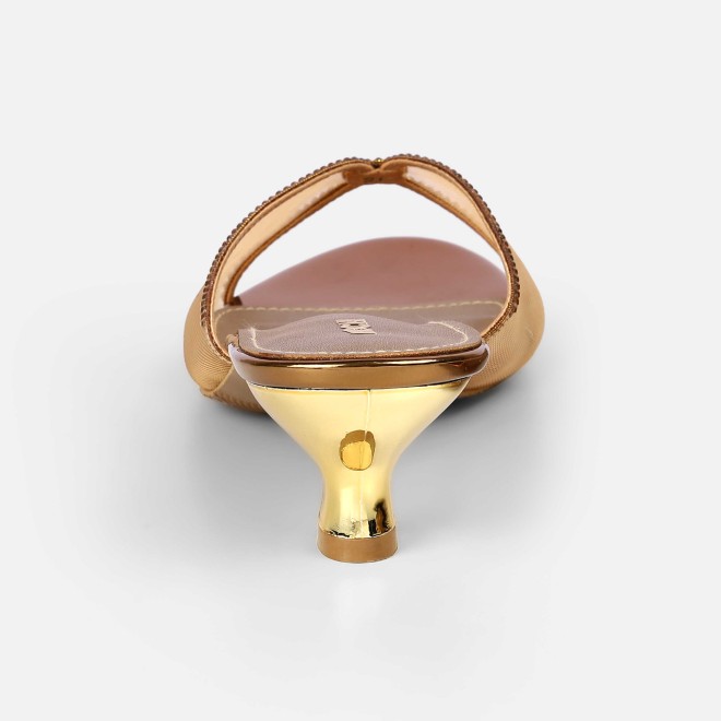 Mochi Women Antic-gold Party Slip Ons (SKU: 35-562-28-38)