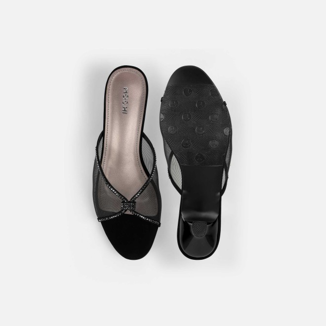 Mochi Women Black Party Slip Ons (SKU: 35-562-11-37)