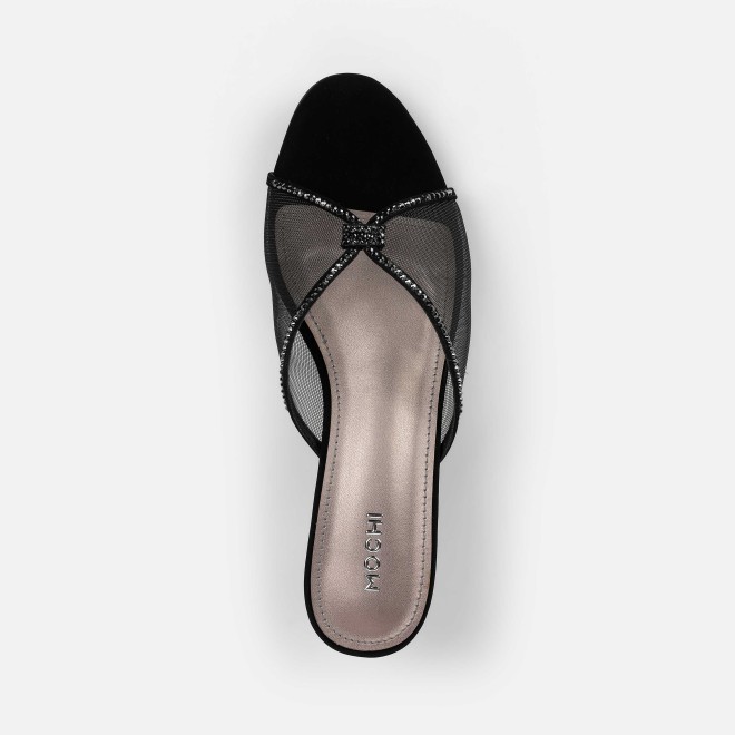 Mochi Women Black Party Slip Ons (SKU: 35-562-11-37)