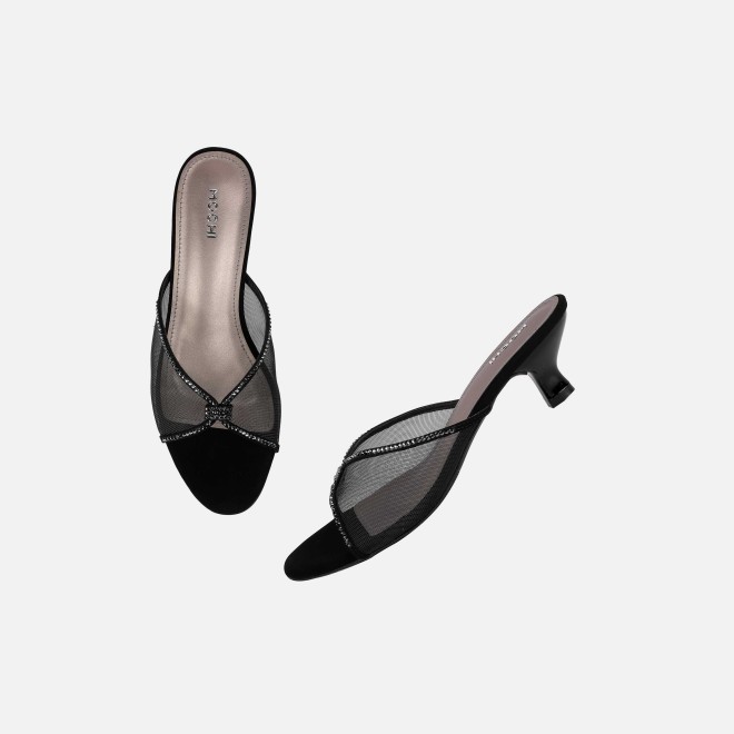 Mochi Women Black Party Slip Ons (SKU: 35-562-11-37)