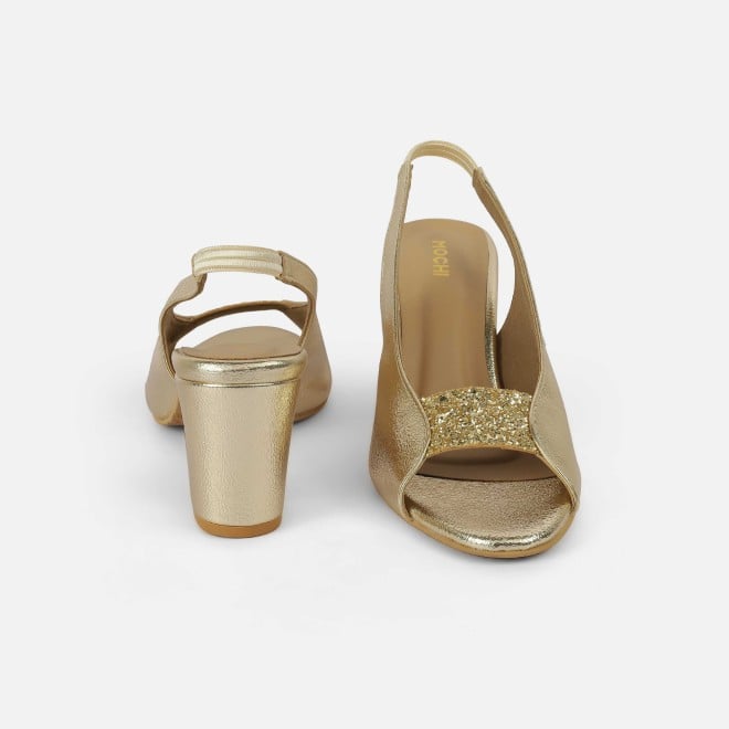 Mochi Women Gold Party Sandals (SKU: 40-424-15-36)