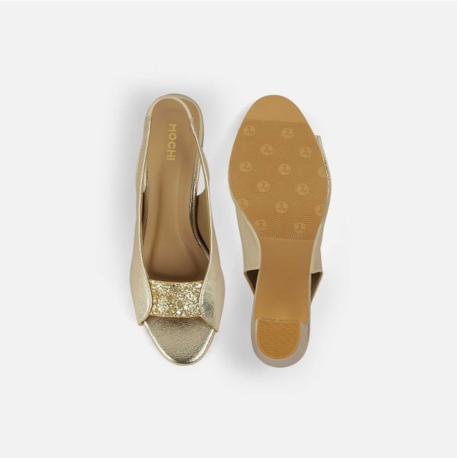 Mochi Women Gold Party Sandals (SKU: 40-424-15-36)