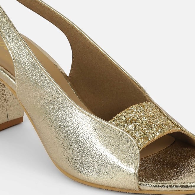 Mochi Women Gold Party Sandals (SKU: 40-424-15-36)