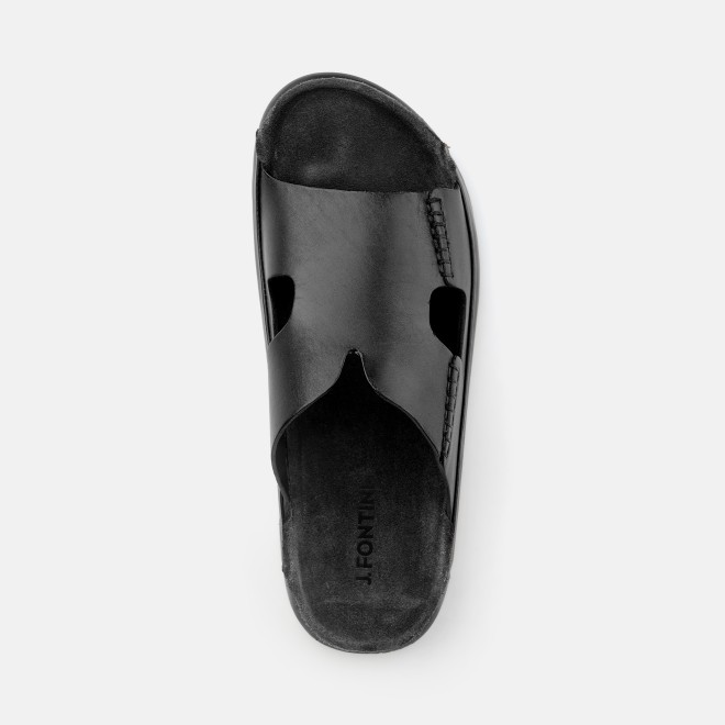J.Fontini Men Black Casual Slippers (SKU: 60-123-11-43)