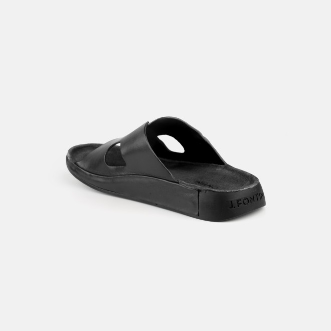 J.Fontini Men Black Casual Slippers (SKU: 60-123-11-43)