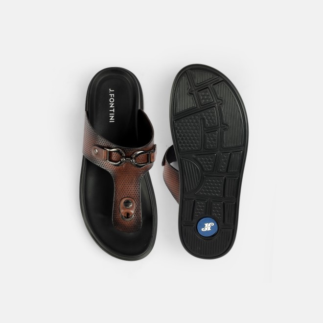 J.Fontini Men Brown Casual Slippers (SKU: 60-188-12-41)