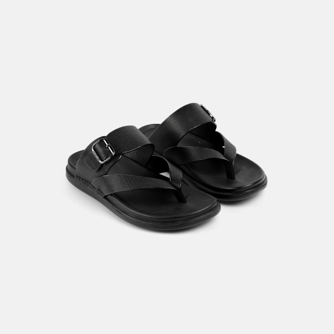 J.Fontini Men Black Casual Slippers (SKU: 60-191-11-41)